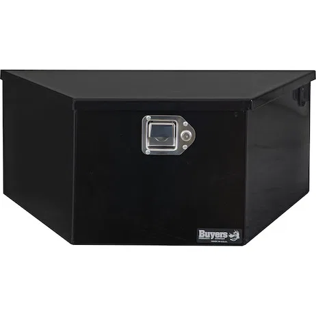 1701283 – BUYERS PROD Tool Box, Battery And Pump Box For A-Frame Dump Trailers Single Lid Powder Coated Black Steel 1...